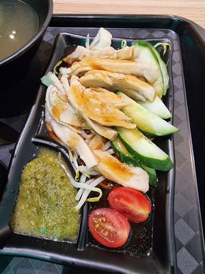 Chilli sauce is Green and tasty 😋 at Kale by KangSu - Midpoint Orchard - 康素 in Central Singapore