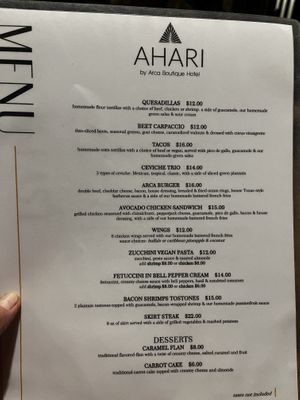 Only one vegan option   at Ahari in Roatan