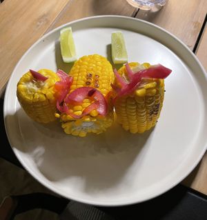 Charred lemon pepper corn  at Ahari in Roatan