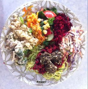 meatballs, spaghetti and salad at Raw on Enmore in Enmore