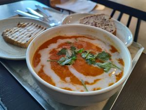 Power Dahl Soup with Toast & Banana Bread at Wild Bowls - Bleicherweg in Zurich