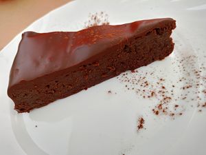 Pastis de xocolata at La Cort Montseny in Ducat Del Montseny