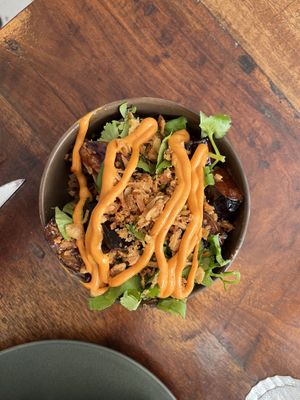 Gochujang eggplant  at Les Tontons Veg - Paradis in Paris