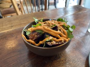 Gochujang eggplant  at Les Tontons Veg - Paradis in Paris