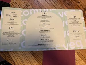 Menu, June 2025 (all in French) at Les Tontons Veg - Paradis in Paris