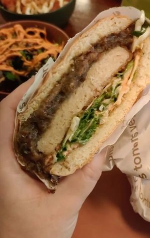 burger tontonkatsu les tontons veg at Les Tontons Veg - Paradis in Paris