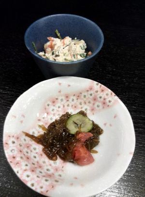 Dishes served during dinner at Kinatei 喜菜亭 in Nara