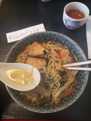 Delicious veggie ramen at Kinatei 喜菜亭 in Nara