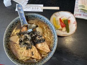 Ramen with picked vegetables!  at Kinatei 喜菜亭 in Nara