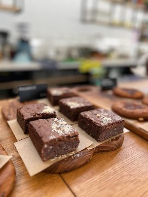 Brownie vegano casero at Tejemaneje in Murcia