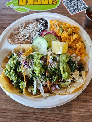 Tres 🌮 tacos at La Jacka Restaurant in Fresno