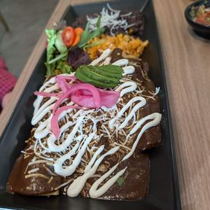 Mole enchiladas at La Jacka Restaurant in Fresno