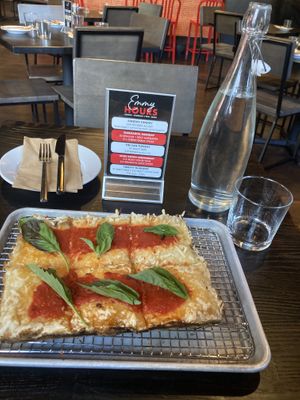 Vegan basil pizza  at Emmy Squared Pizza in New York City