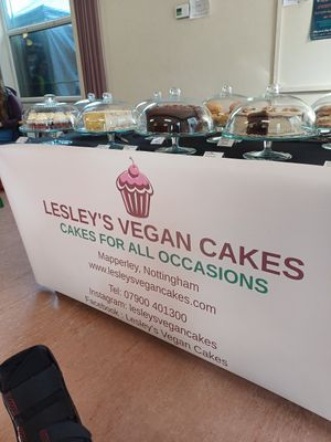 Great selection of cakes at Lesley's Vegan Cakes in Nottingham