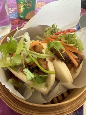 Vegan Char Sui Pork Belly Bao Buns  at Yes Lah in Manchester