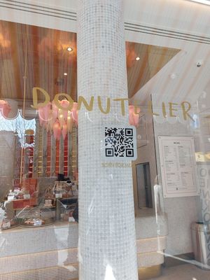 Front door at Donutelier - Charing Cross Road in London