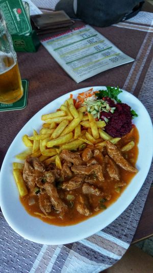 Stroganoff with soy meat at Vega Heaven in Kosice