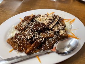 Honey chicken   at JR Vegan Thai Restaurant in Nambour