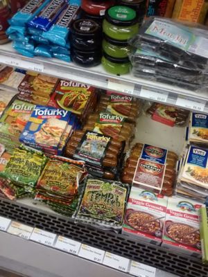 Vegan meats at Riverside Grocery in Whitehorse