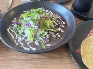 Enfrijoladas   at Marcello's Plant Based Pizza in Cabo San Lucas