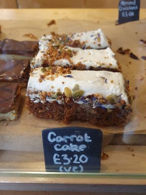 Carrot cake at Dillons Coffee in London