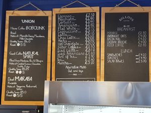Menu at Dillons Coffee in London