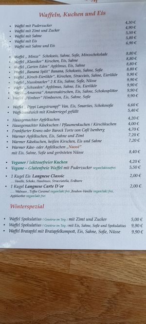 Karte at Café im See - Cafe in The Lake in Bad Arolsen