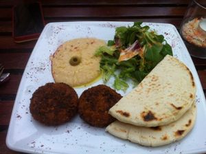 falafel plate at Govinda in Warsaw