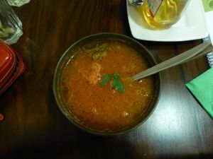 South indian soup at Govinda in Warsaw
