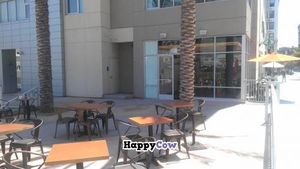 Patio seating at Dr. J's Vibrant Cafe in Los Angeles