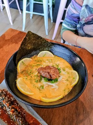 Lemon red tonkotsu at Vegan Ramen Mei - Del Valle in Mexico City
