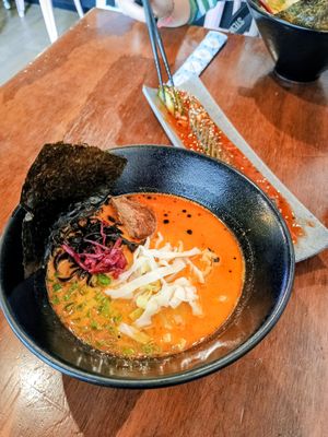 Spicy tonkotsu 🌶️ at Vegan Ramen Mei - Del Valle in Mexico City