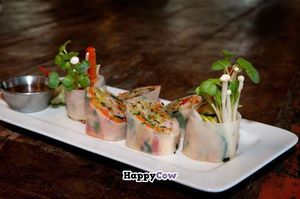 Vegetable Rice Paper Rolls, Rice Wine-Cucumber Dip at Park 121 in Sonoma