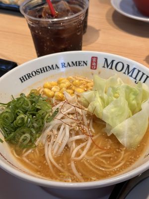 Vegan ramen  at Hiroshima Ramen Momiji Miyajima-guchi Shop - 広島ラーメン 椛 宮島口本店 in Hatsukaichi