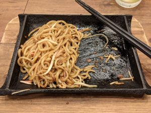 Yakisoba... Already half eaten ^^ at Miraizaka in Nagasaki