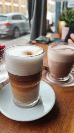 Coffee and hot chocolate with plant based milks at Cafe Date in Berlin
