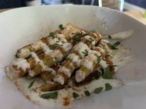 Grilled babycorns with mayo   at Taco Libre @ The Half Moon Inn in Newcastle Upon Tyne