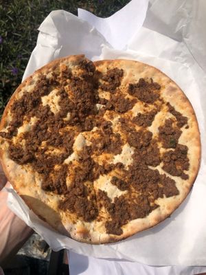 Impossible bi aijine manakish at Something Baked in Dubai