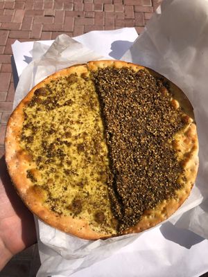 Zaatar manakish at Something Baked in Dubai
