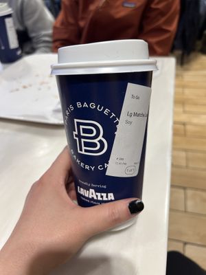 Soy matcha latte at Paris Baguette  in New York City