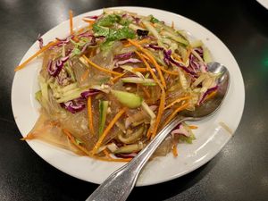 La Pi — a delicious cold dish with potato noodles!  at Chin's Kitchen in Portland