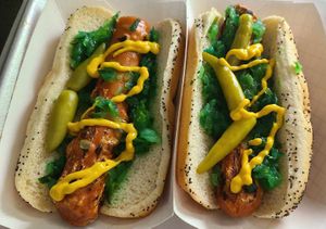 Vegan Chicago Dogs! at The Distinguished Wien in Mooresville