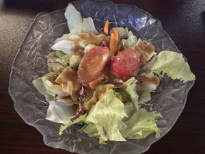 House Salad w/ delicious ginger dressing 😋  at Kotobuki in Norfolk