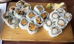 Peta Roll, Fried Sweet Potato Roll & Vegan Shrimp Tempura Roll  at Kotobuki in Norfolk