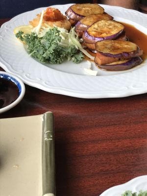 Veggieham with eggplant was delicious. I like this better than real ham... it’s not at all too salty.  at Kotobuki in Norfolk