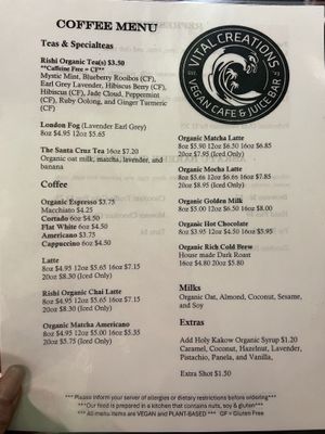   at Vital Creations Vegan Bistro in Seattle