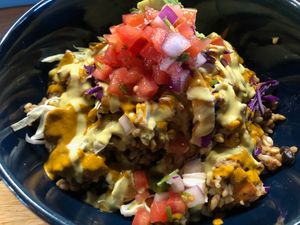 Spicy Oaxacan Bowl (vegan) at Vital Creations Vegan Bistro in Seattle