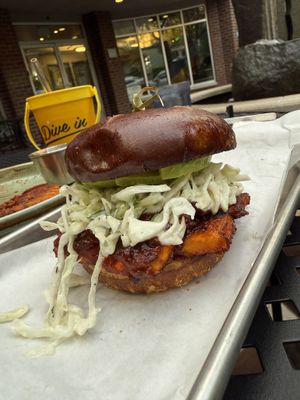 Bbq tofu burger  at Vital Creations Vegan Bistro in Seattle