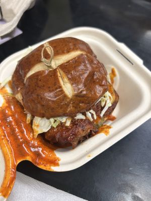 Spicy Chik’n burger   at Vital Creations Vegan Bistro in Seattle