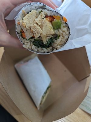 Tofu burrito wrapped with nori at Taichi Bubble Tea in Tucson